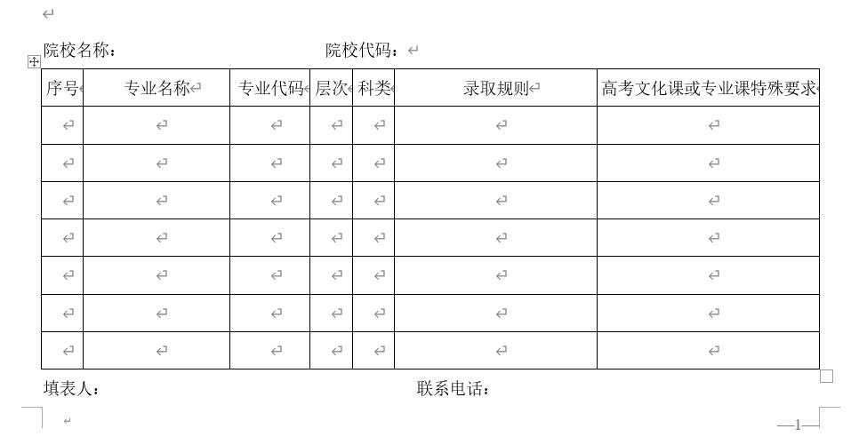 2021年陜西省普通高校招生藝術(shù)類專業(yè)錄取規(guī)則報(bào)送表