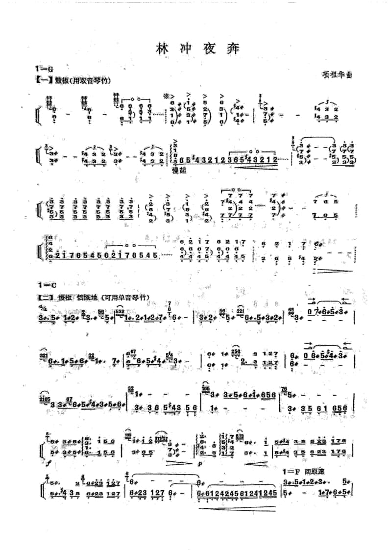 2021年中央音樂(lè)學(xué)院民樂(lè)系?？紡?fù)試規(guī)定曲目彈撥II組揚(yáng)琴-《林沖夜奔》