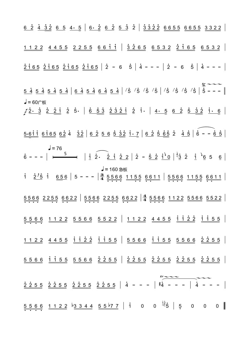 2021年中央音樂學(xué)院民樂系校考復(fù)試曲目管樂組笛子-《陜北四章》IV樂章