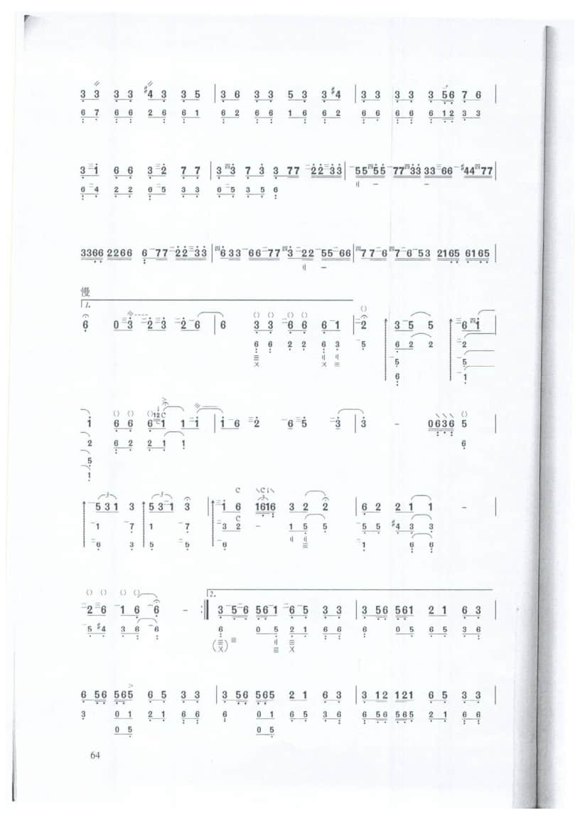 2021年中央音樂學(xué)院民樂系校考復(fù)試曲目彈撥I組中阮-《山歌》
