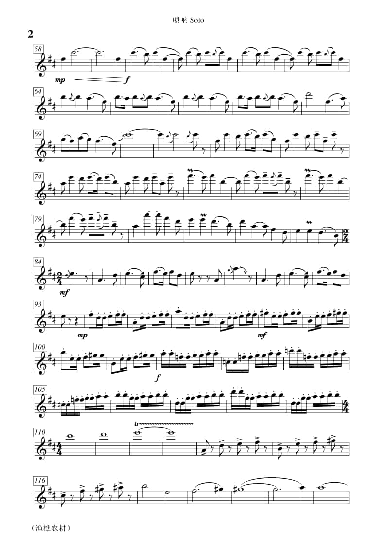 2021年中央音樂學(xué)院民樂系?？紡?fù)試曲目管樂組嗩吶-《漁樵農(nóng)耕》